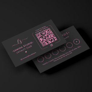 Monogram Beauty Specialist Pink Black Rewards Loyalty Card