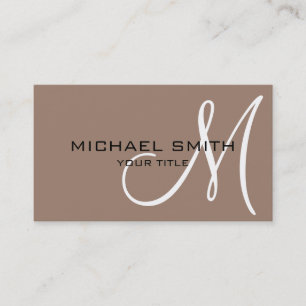 Monogram Beaver colour background Business Card