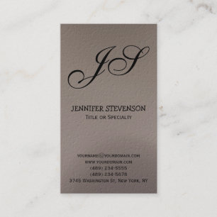Monogram Beige Consultant Business Card