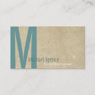 Monogram Beige Turquoise Engineering Business Card