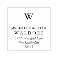 Monogram Berry Laurel Branches Return Address