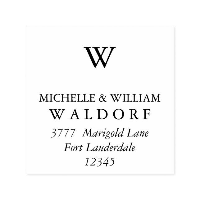 Monogram Berry Laurel Branches Return Address Self-inking Stamp (Design)