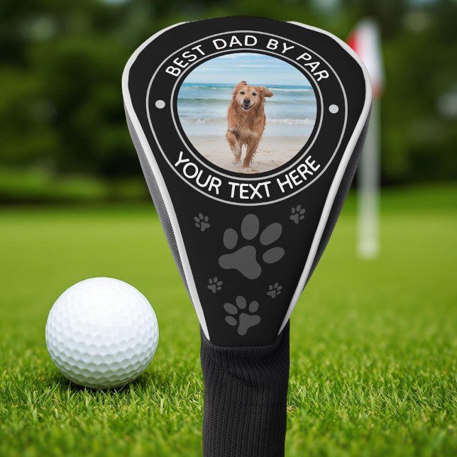 Monogram Best Dad By Par Dog Photo Personalised Golf Head Cover (Creator Uploaded)
