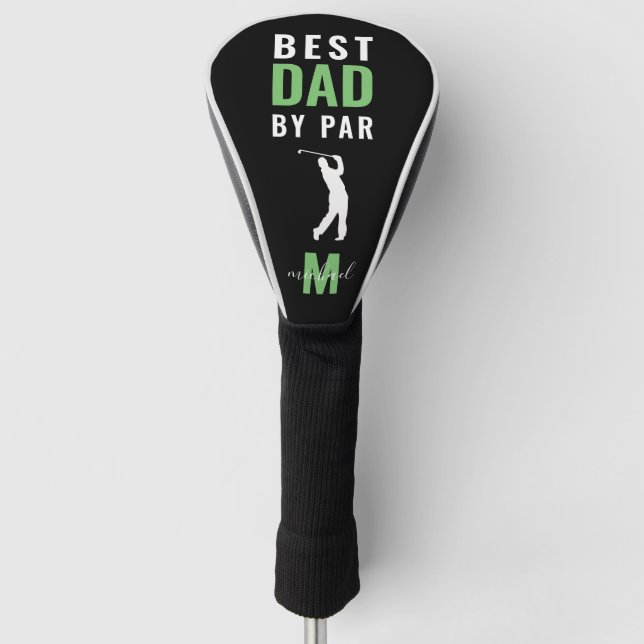 Monogram 'Best Dad By Par'  Golf Head Cover (Front)