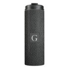 Monogram Best Man Groomsman Black Leather Print