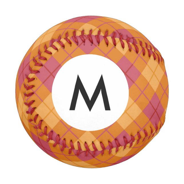 Monogram Bias Plaid in Orange and Pink Baseball (Front Left)