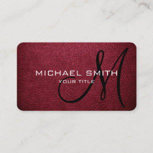 Monogram Big dip o ruby Leather Look Business Card