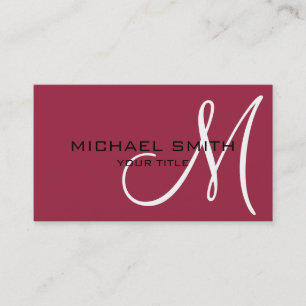 Monogram Big dip o'ruby colour background Business Card