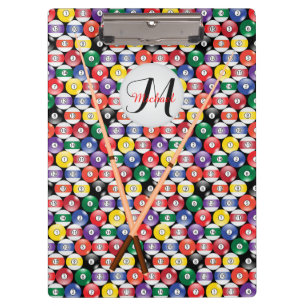 Monogram Billiards Ball Pattern Clipboard