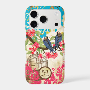 Monogram Birdcage Bird Damask
