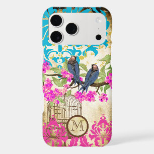 Monogram Birdcage Bird Damask Floral