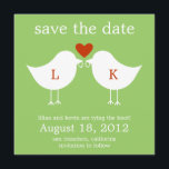 Monogram Birds Save The Date Card - Lime<br><div class="desc">This chic and modern save the date card, featuring a silhouette of two love birds holding their wedding rings, is sure to leave your friends and family smiling as they open their mail. The background colour can be customised to any colour you like (see instructions below). We've also made this...</div>