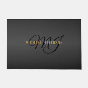 Monogram - Black and Gold Doormat