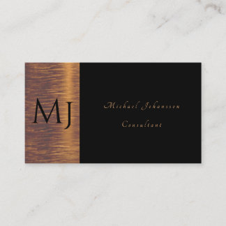 Monogram black and gold minimalist business card