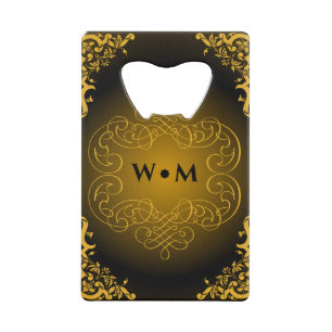 Monogram Black and Gold with Decorative Elements