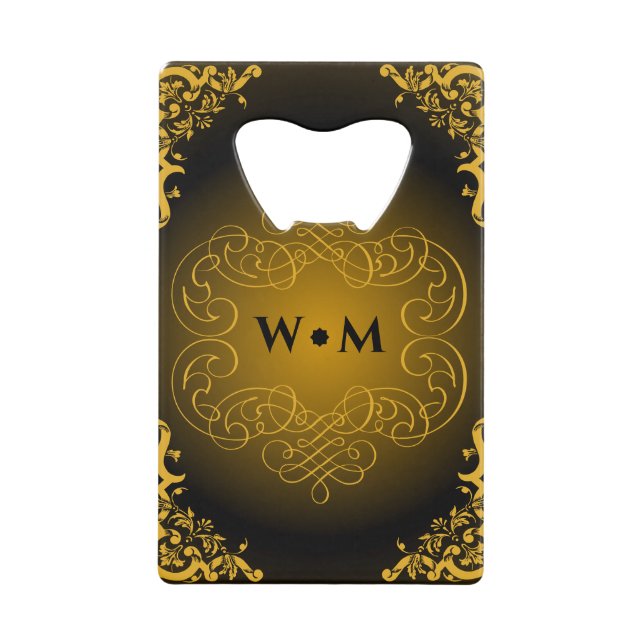 Monogram Black and Gold with Decorative Elements (Front)