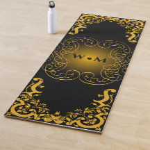 Monogram Black and Gold with decorative elements
