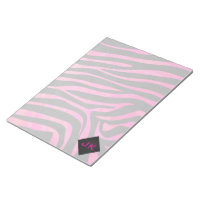 Monogram Black and Hot Pink Zebra Design