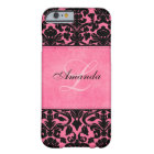 Monogram Black and Pink Damask iPhone 6 case