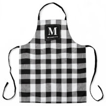 Monogram Black and White Buffalo Plaid