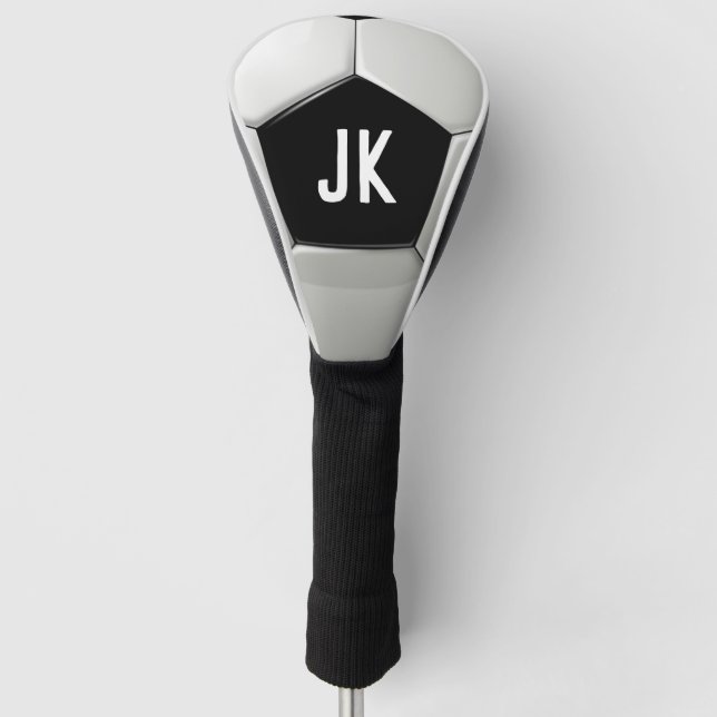 Monogram Black and White Golf Head Cover (Front)
