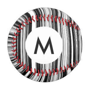 Monogram Black And White Lines Baseball