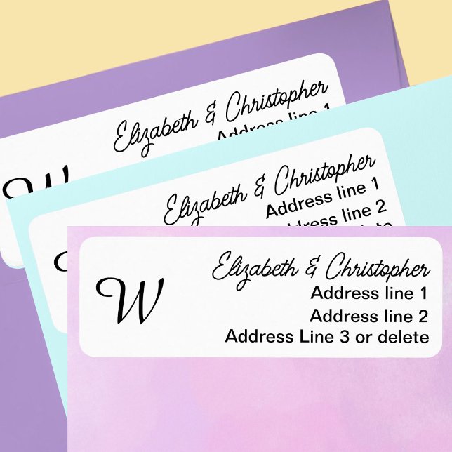 Monogram Black and White Minimalist Return Address (Creator Uploaded)