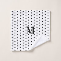Monogram Black and White Polka Dot 