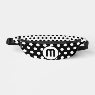 Monogram Black and White Polka Dots Custom Colour Bum Bags