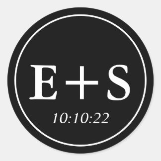 Monogram |Black and White Wedding Envelope Seal