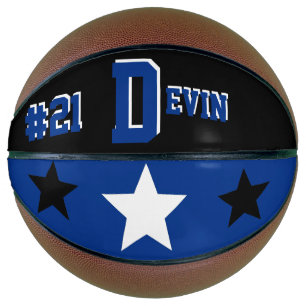 Monogram Black, Blue, and White Basketball