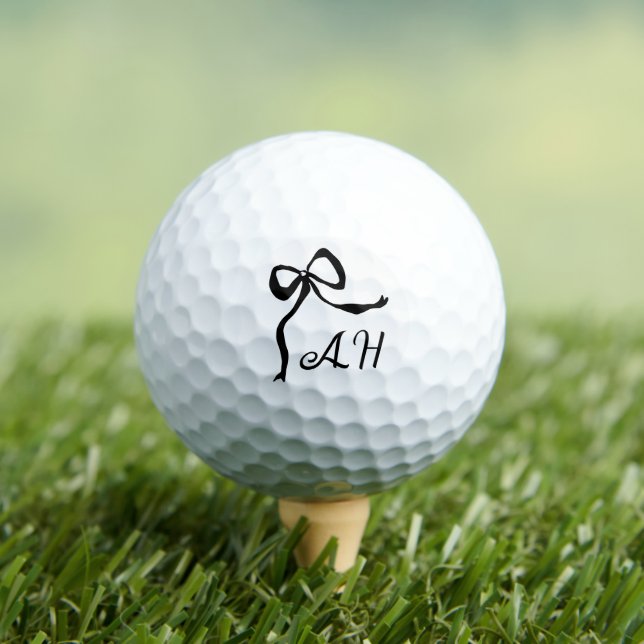 Monogram Black Bow Golf Balls (Insitu Tee)