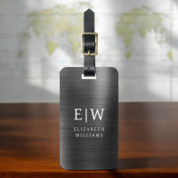 Monogram Black Brushed Metallic Elegant