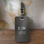 Monogram Black Brushed Metallic Elegant Luggage Tag<br><div class="desc">Elevate your travel experience with our Classic Elegant Modern Minimalist Monogram Luggage Tag. This meticulously designed accessory seamlessly combines timeless elegance with contemporary minimalism, ensuring your luggage stands out with sophistication. Crafted with precision and attention to detail, this luggage tag is more than just a practical item; it's a personalised...</div>