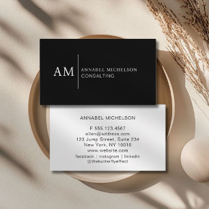 Monogram Black Business Card
