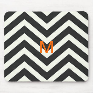 Monogram Black Chevron MousePad