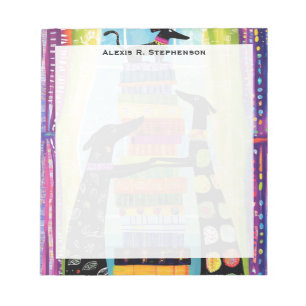 Monogram Black Dogs Balancing Book Tower Stack Notepad