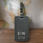 Monogram Black Faux Metallic Elegant Luggage Tag<br><div class="desc">Elevate your travel experience with our Classic Elegant Modern Minimalist Monogram Luggage Tag. This meticulously designed accessory seamlessly combines timeless elegance with contemporary minimalism, ensuring your luggage stands out with sophistication. Crafted with precision and attention to detail, this luggage tag is more than just a practical item; it's a personalised...</div>