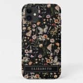 Monogram Black Floral iPhone case (Back)