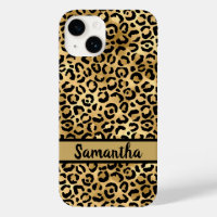 Monogram Black Gold Leopard Cheetah Print