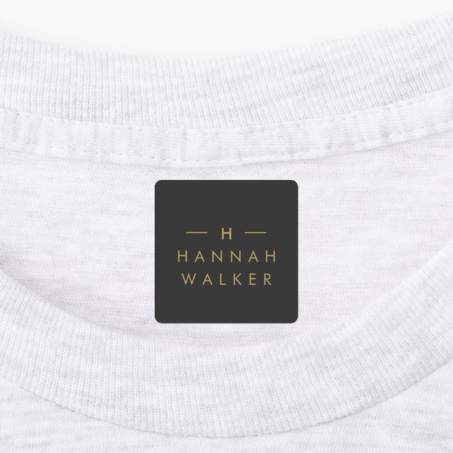 Monogram Black Gold | Modern Minimalist Clothing (Affixed)