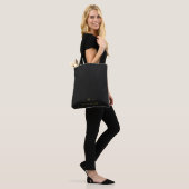 Monogram Black Gold | Modern Minimalist Elegant Tote Bag (On Model)