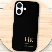 Monogram Black Gold Professional Elegant Stylish