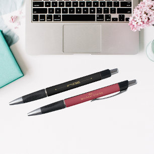 Monogram Black Gold Red   Modern Minimalist Office