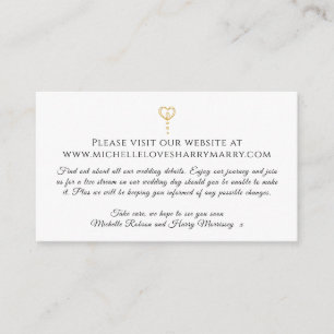 Monogram black gold white website info enclosure card