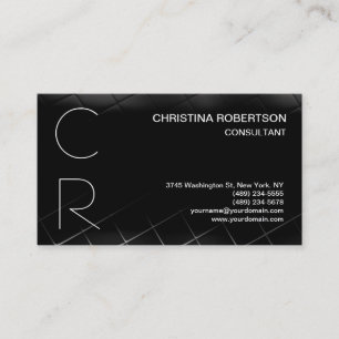 Monogram Black Grey Business Card