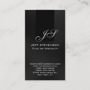 Monogram Black Grey Consultant Business Card