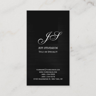 Monogram Black Grey Consultant Business Card