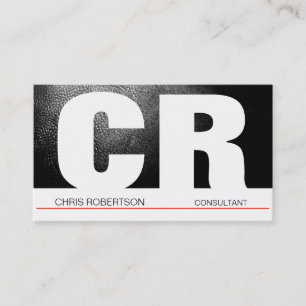 Monogram Black Grey Red White Business Card