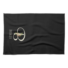 Monogram black Kitchen Towel Housewarmng gift